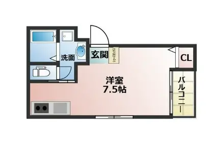 ワコーレヴィータ神戸上沢通サウス(ワンルーム/3階)の間取り写真