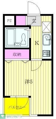リーセントパレス多摩 218(1K/2階)の間取り写真