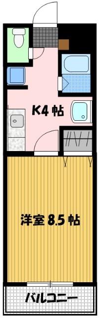 サンロイヤル(1K/12階)の間取り写真
