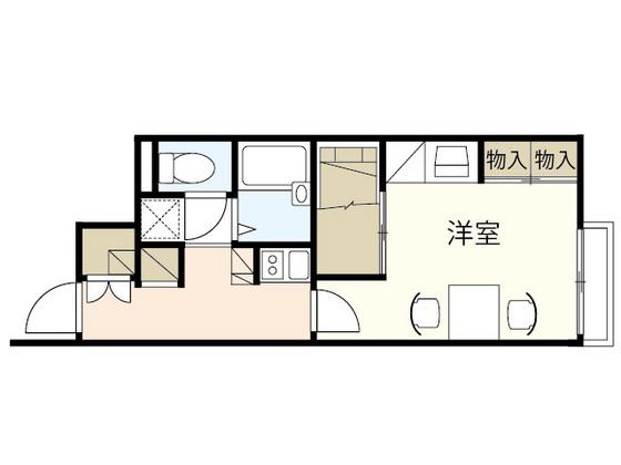レオパレス和T&R(1K/1階)の間取り写真