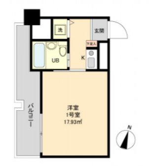 LION竹屋(1K/2階)の間取り写真