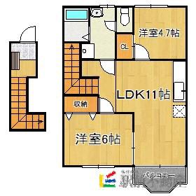 サンライズ21(2LDK/2階)の間取り写真