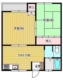 サープラザ(2DK/1階)の間取り写真