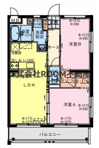 GREEN TERRACE TOSHIMI(2LDK/4階)の間取り写真