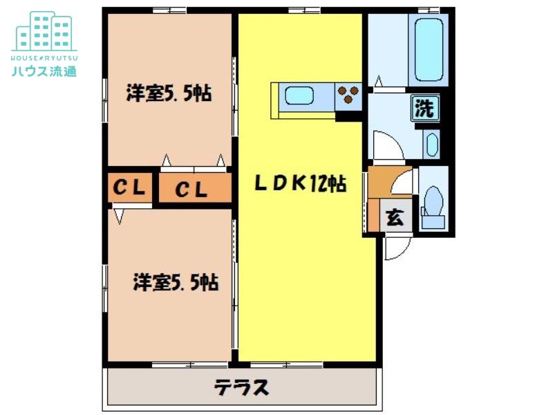 OWLSーCASTLEI(2LDK/1階)の間取り写真