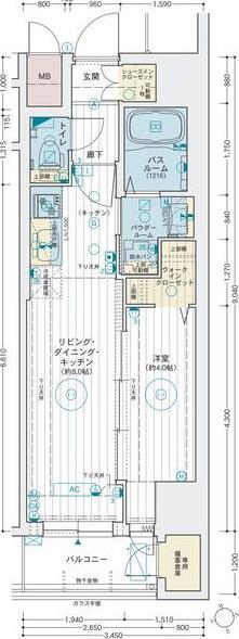 エステムコート名古屋葵(1LDK/3階)の間取り写真