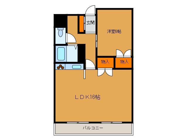 コートハウス的場(1LDK/4階)の間取り写真