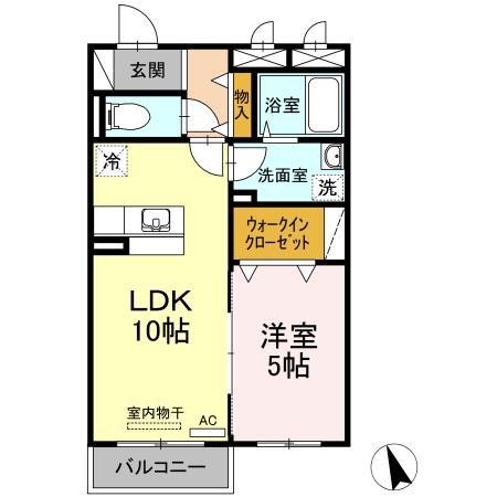 マンションリジエール(1LDK/2階)の間取り写真