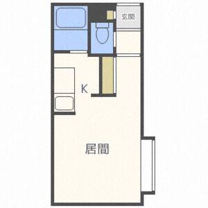 アルファアパル澄川(1K/2階)の間取り写真