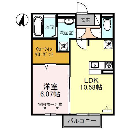 コンフォートT III(1LDK/2階)の間取り写真