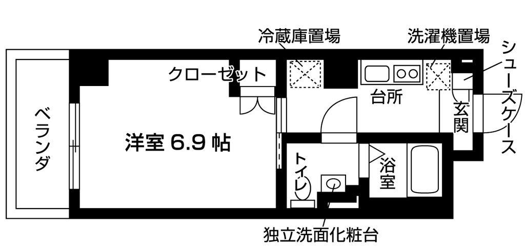 ショルテッツァ京成(1K/2階)の間取り写真