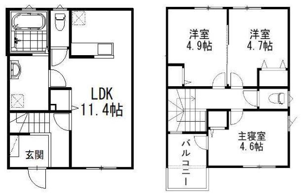 アメニティE(3LDK/1階)の間取り写真