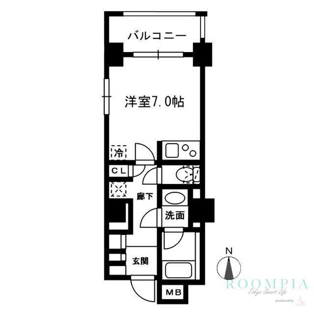 レジディア中落合B棟(ワンルーム/3階)の間取り写真