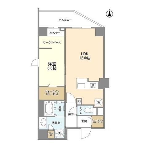 ELYSION天王寺(1LDK/4階)の間取り写真