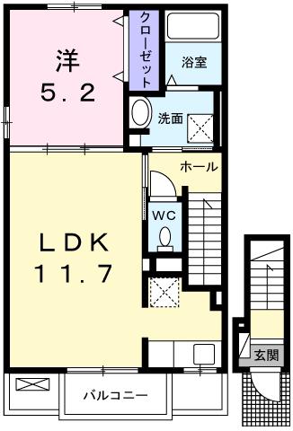 ベル ミニョン(1LDK/2階)の間取り写真