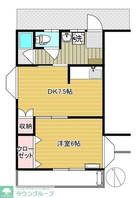 メゾンKK(1DK/1階)の間取り写真