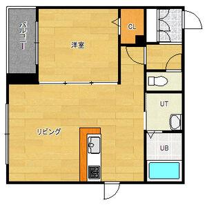 地下鉄南北線 麻生駅 徒歩5分 4階建 築12年(1LDK/3階)の間取り写真