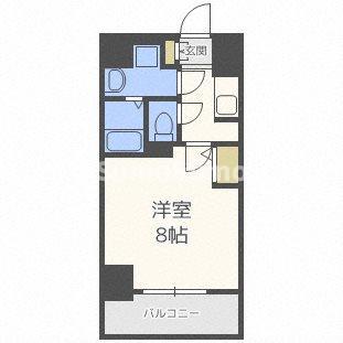 S-RESIDENCE西長堀(1K/6階)の間取り写真