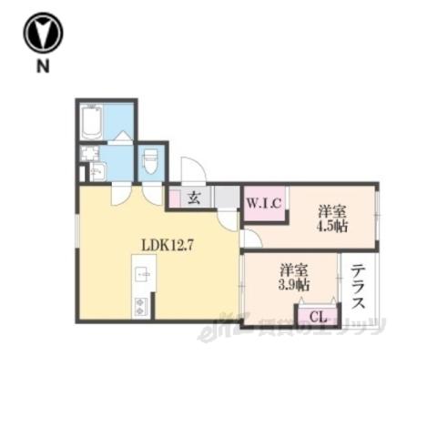 フォレ郡山(2LDK/1階)の間取り写真