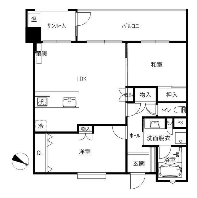 グランドパレス武蔵ヶ辻(2LDK/8階)の間取り写真