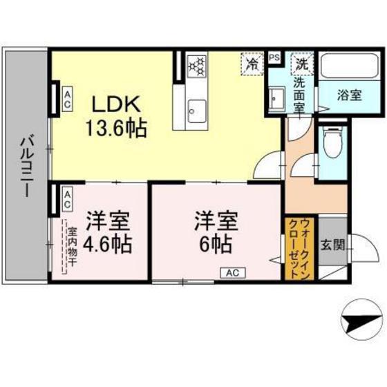 D PAINA EGAWA I(2LDK/2階)の間取り写真