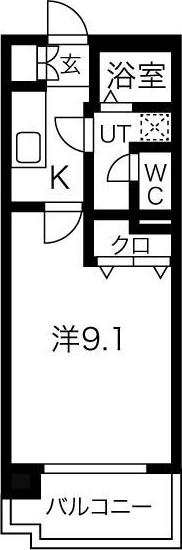 リビングステージ広瀬川(1K/3階)の間取り写真