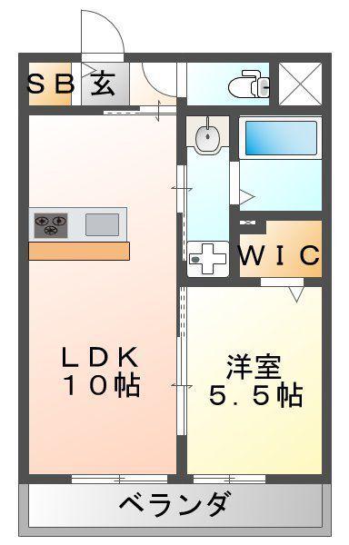 メゾンモリエIII(1LDK/4階)の間取り写真