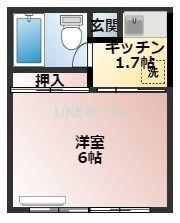 サンライズ湊(1K/2階)の間取り写真