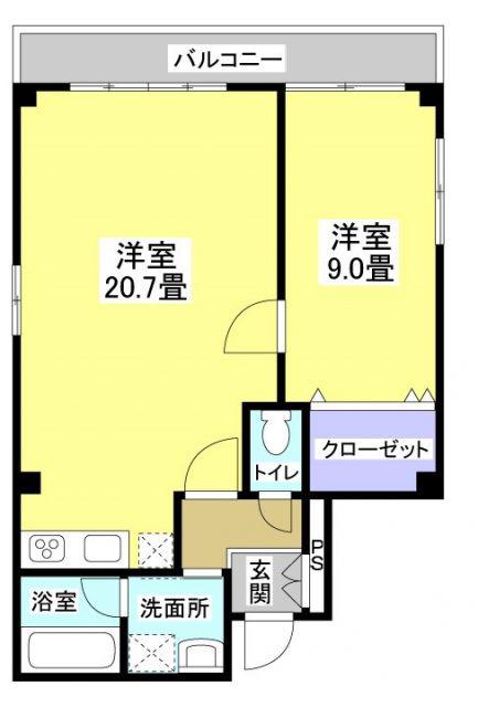 中原ビル(1LDK/3階)の間取り写真