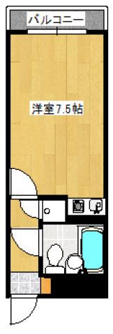 ライオンズマンション西霞町第2(1K/2階)の間取り写真