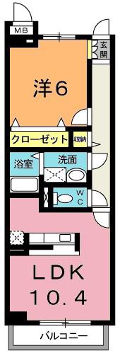 グレイスアビタシオン(1LDK/3階)の間取り写真
