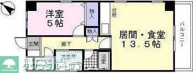第3マサキビル(1LDK/5階)の間取り写真