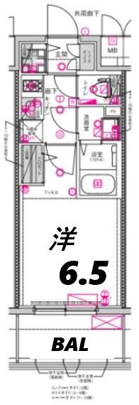 CREST TAPP 庄内(1K/5階)の間取り写真