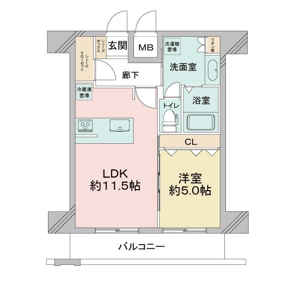DIMUS新大阪(1LDK/15階)の間取り写真