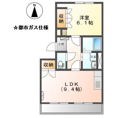 プラン シエル(1LDK/2階)の間取り写真