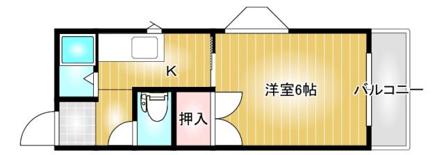 ブライトライツ くらしき(1K/2階)の間取り写真