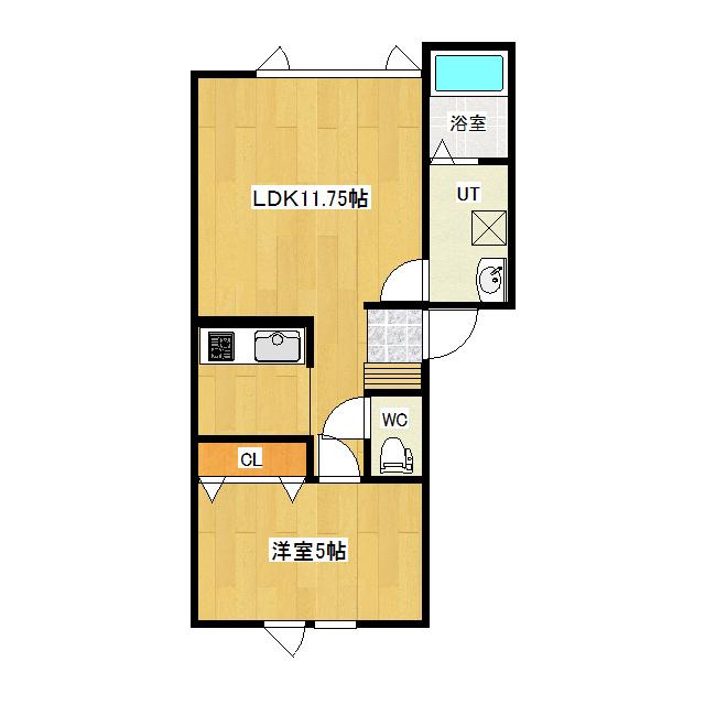 ココルチア(1LDK/2階)の間取り写真