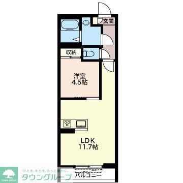 GRAN MERVEILLE(1LDK/2階)の間取り写真