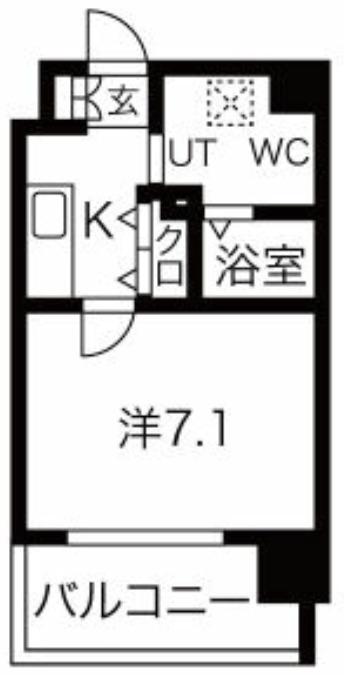 JPレジデンス大阪城東II(1K/5階)の間取り写真