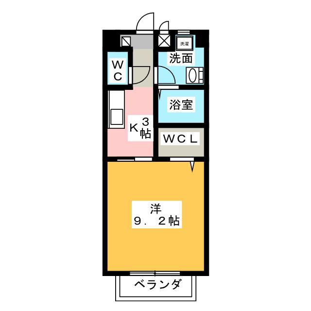 プチローズ(1K/1階)の間取り写真