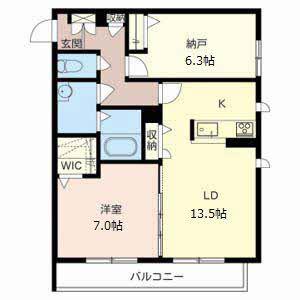 PRENDRE AGLAIA(1SLDK/2階)の間取り写真