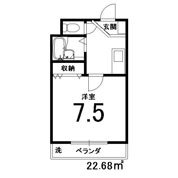 エクシブ西村(1K/1階)の間取り写真