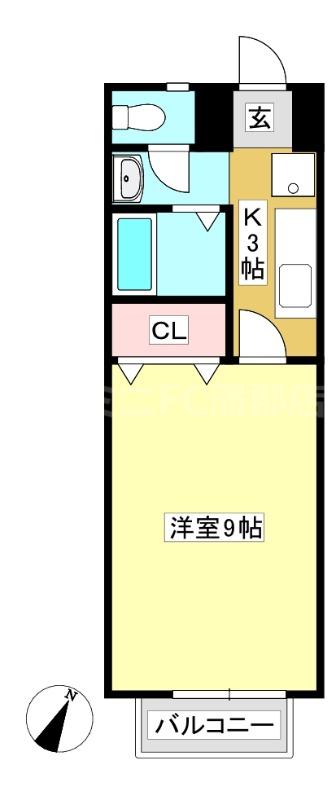 ピーシフルオサニB(1K/2階)の間取り写真