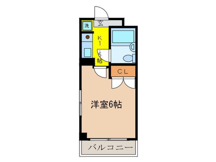 石川ハイツ(1K/4階)の間取り写真