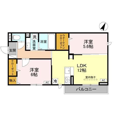 CLASSEUM幸西I(2LDK/2階)の間取り写真