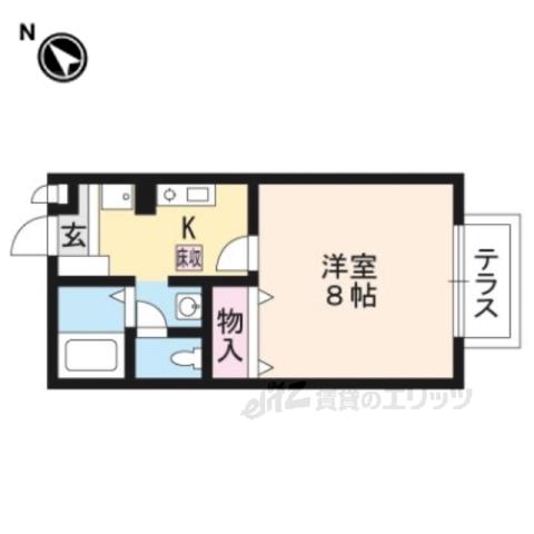 グランディール守山(1K/1階)の間取り写真