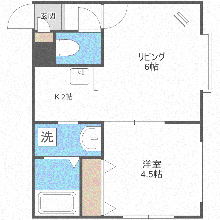ユニヴェール澄川(1LDK/3階)の間取り写真