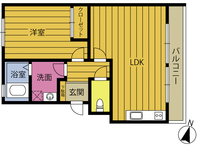 JR豊肥本線 敷戸駅 徒歩46分 2階建 築30年(1LDK/1階)の間取り写真