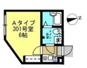 SINCREASE中村橋(1K/3階)の間取り写真