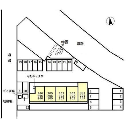 リアンB棟(1LDK/1階)の間取り写真